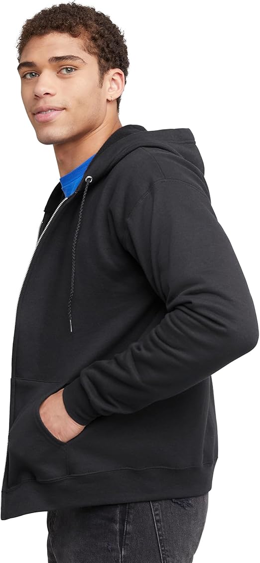 Hanes mens Ecosmart Fleece Full-zip Hoodie, Zip-up Hooded Sweatshirt