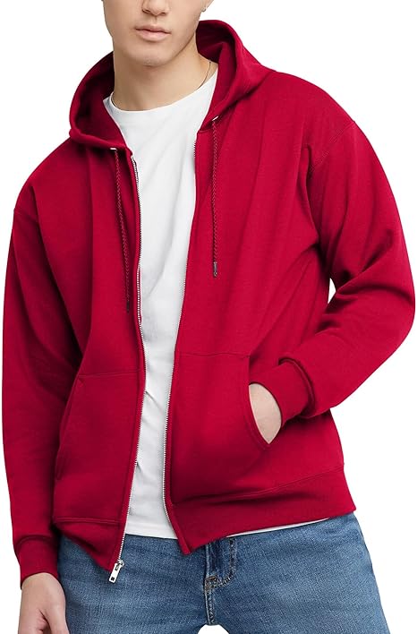 Hanes mens Ecosmart Fleece Full-zip Hoodie, Zip-up Hooded Sweatshirt